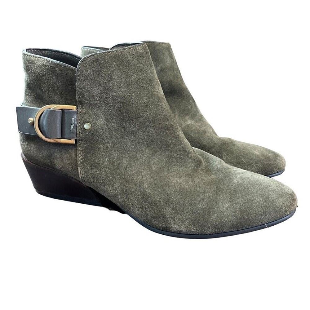 Naked Feet Alcor Militage Womens Suede Leather Ankle Booties Boots Shoes sz 7 M